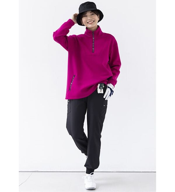 BELLUNA（ベルーナ）の「吸水速乾！ジッパーロゴプルオーバー（カットソー）」｜詳細画像