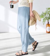 BELLUNA（ベルーナ）の「レーヨン麻入りゆったりワイドパンツ（フルレングスパンツ）」