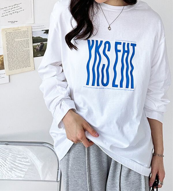 GeeRA（ジーラ）の「綿１００％アソートロゴロングＴｅｅ（カットソー）」｜詳細画像