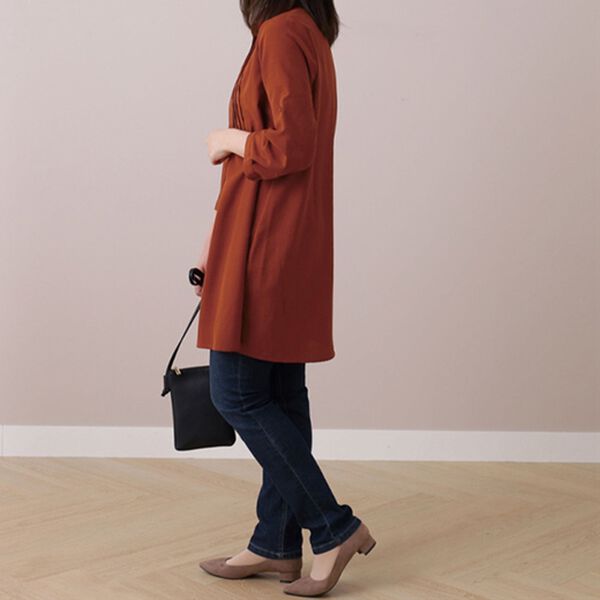 BELLUNA（ベルーナ）の「麻調素材ピンタックデザインチュニック（チュニック）」｜詳細画像