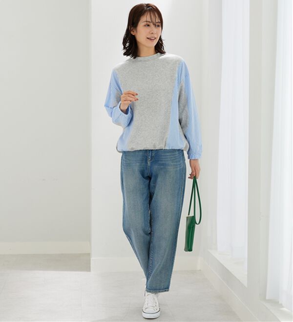 BELLUNA（ベルーナ）の「ストライプ切替デザインプルオーバー（カットソー）」｜詳細画像