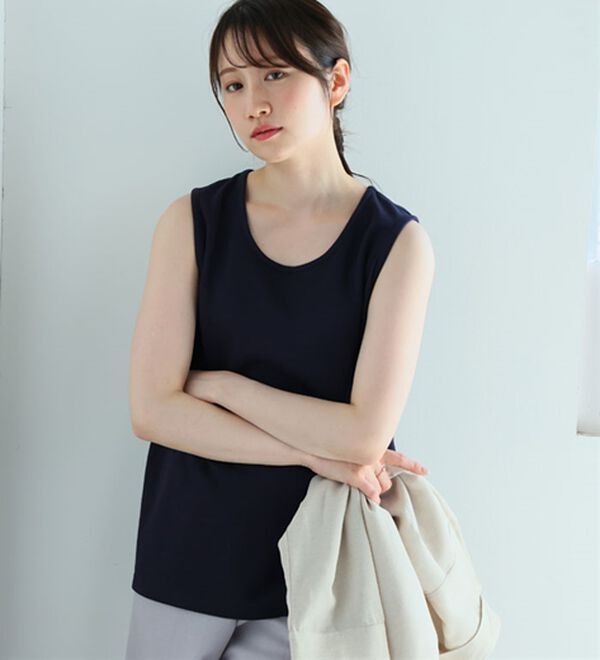 A HAPPY MARILYN（アハッピーマリリン）の「【Ｍ～８Ｌ／選べる裾】【接触冷感・吸水速乾】さらさらタンクトップ（タンクトップ・キャミソール）」｜詳細画像