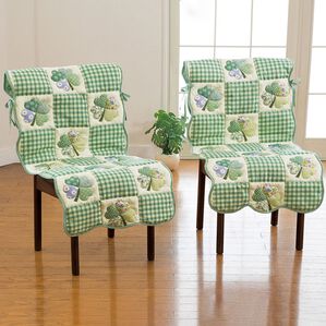 「パッチワーク調キルトチェアカバー　２枚組（ソファーカバー）」｜詳細画像