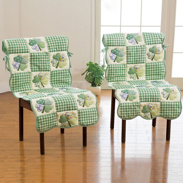 「パッチワーク調キルトチェアカバー　２枚組（ソファーカバー）」｜詳細画像