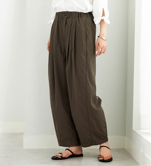 BELLUNA（ベルーナ）の「ビンテージ調タックワイドパンツ（ワイドパンツ・ガウチョ）」｜詳細画像