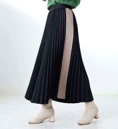 BELLUNA（ベルーナ）の「【Ｌａｇｒｉｌｕａ】配色ライン使いプリーツスカート（ロングスカート）」
