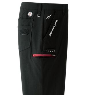 「＜トランスコンチネンツゴルフ＞ポケット便利なストレッチゴルフパンツ（メンズフルレングスパンツ）」｜ブラック