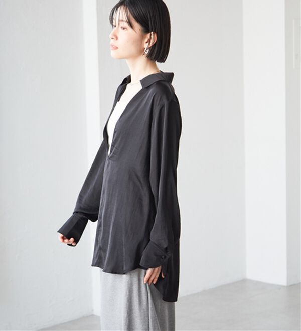 RANAN（ラナン）の「2WAYサテンスキッパーシャツ（シャツ）」｜詳細画像