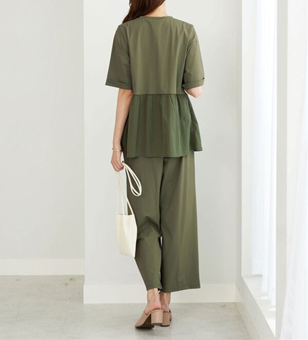 BELLUNA（ベルーナ）の「ヒンヤリ爽快！異素材切替プルオーバー（カットソー）」｜詳細画像