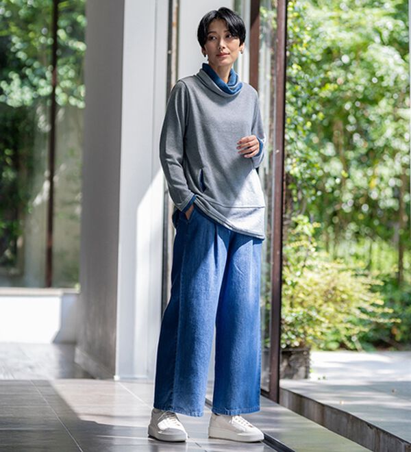 BELLUNA（ベルーナ）の「衿デザイン配色チュニック（チュニック）」｜詳細画像