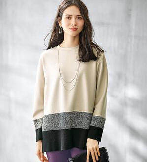 BELLUNA（ベルーナ）の「【Ｌａｇｒｉｌｕａ】とろみ素材ニット切替プルオーバー（カットソー）」｜詳細画像