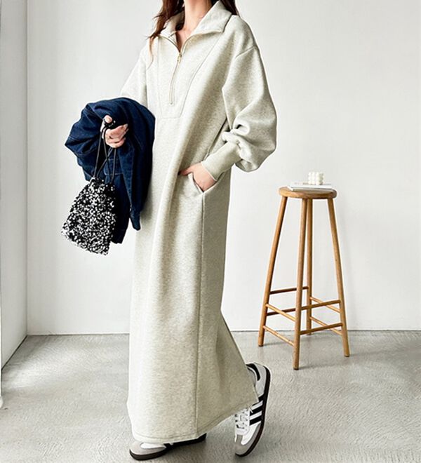 あぴ【未使用】1piu1uguale3ハーフジップレディース期間限定価格 セール】【新色追加/M-3Lサイズ】ハーフジップ裏起毛スウェット