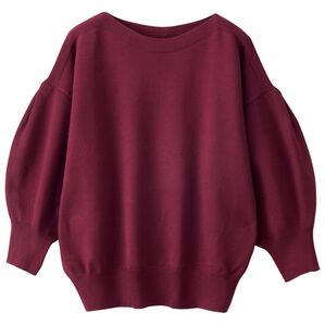 GeeRA（ジーラ）の「もちもちポワン袖ニット（ニット・セーター）」｜ボルドー