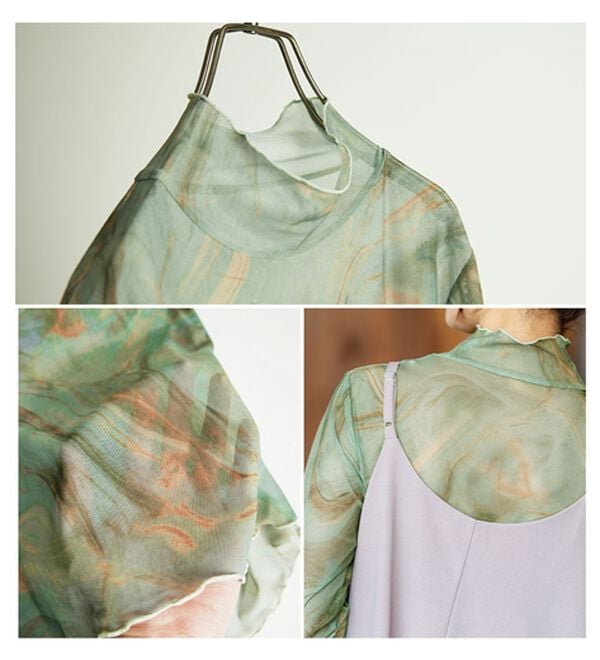 BELLUNA（ベルーナ）の「【重ね着インナー】シアー素材ハイネックインナープルオーバー（カットソー）」｜詳細画像