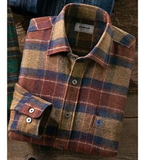 「＜キンロック＞国産コットンツイード上質シャツ（メンズシャツ）」｜ブラウン