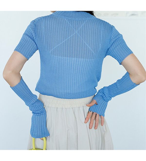 GeeRA（ジーラ）の「アームウォーマー付リブニット（ニット・セーター）」｜詳細画像