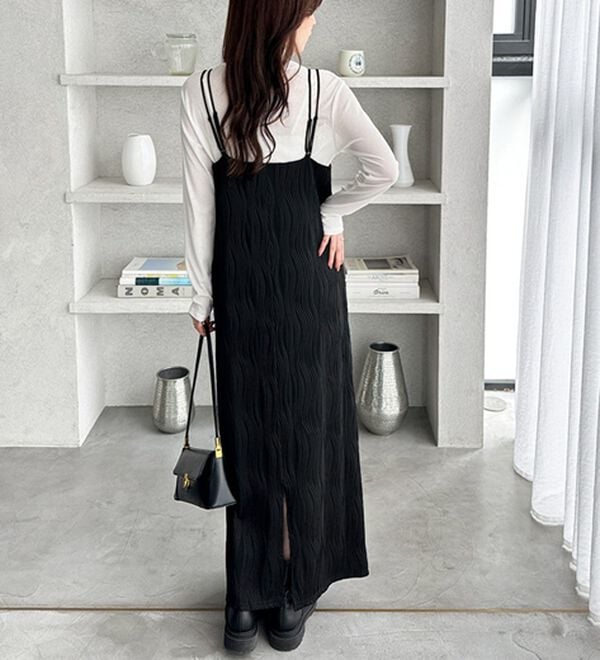 GeeRA（ジーラ）の「ウェーブジャガードキャミワンピース（その他ワンピース）」｜詳細画像