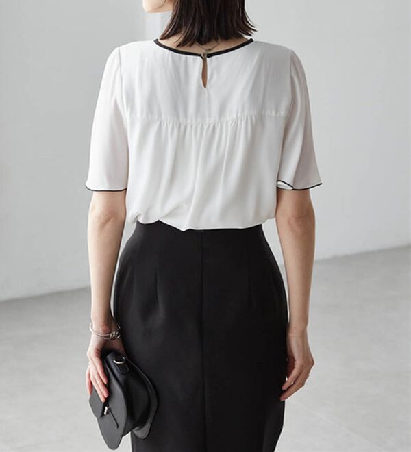 RANAN（ラナン）の「ひんやり！配色ディテールインナー付ブラウス（ブラウス）」｜詳細画像