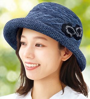 「畳めるＵＶ軽やかハット（帽子）」｜ネイビー