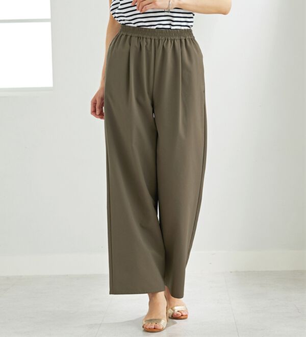 BELLUNA（ベルーナ）の「エアリーサッカー素材ワイドパンツ（ワイドパンツ・ガウチョ）」｜詳細画像