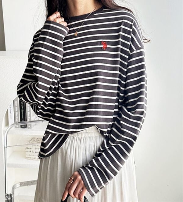 GeeRA（ジーラ）の「【Ｕ．Ｓ．ＰＯＬＯ ＡＳＳＮ】オーバーサイズ刺しゅうロンＴ（カットソー）」｜詳細画像