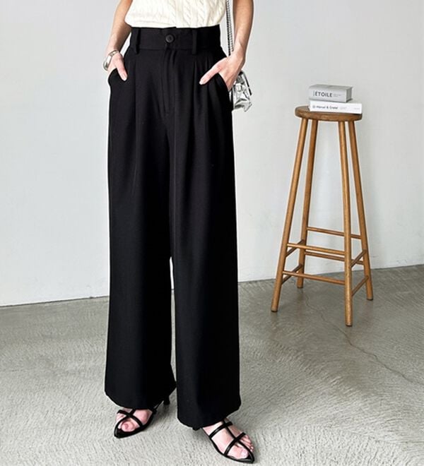 GeeRA（ジーラ）の「着心地抜群！ハイウエストダブルタックワイドパンツ（フルレングスパンツ）」｜詳細画像