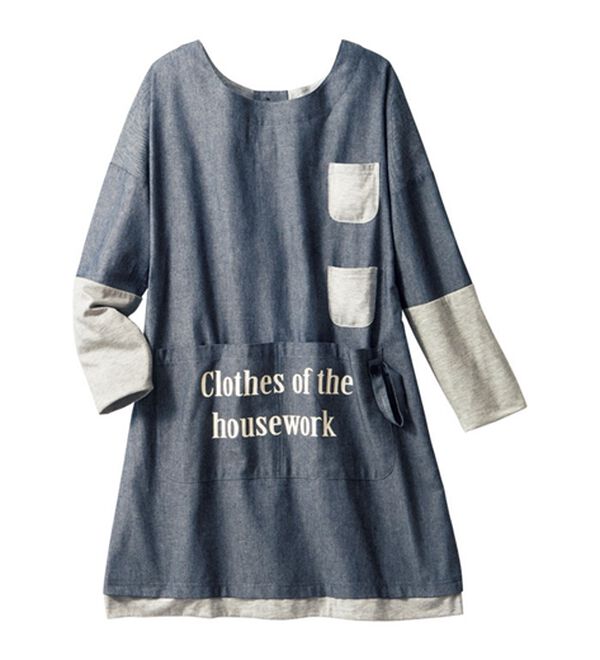 ルフラン（ルフラン）の「【２色組】デニム調多ポケットかっぽう（ホームウェア）」｜詳細画像