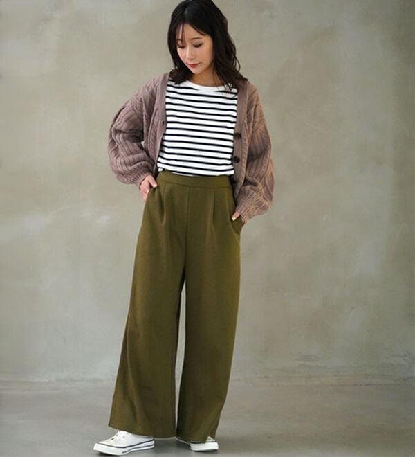 A HAPPY MARILYN（アハッピーマリリン）の「【Ｌ～８Ｌ】もわもわシャギーで下半身の冷え対策！選べる３丈 裏起毛 裏シャギー ワイドパンツ（ワイドパンツ・ガウチョ）」｜詳細画像