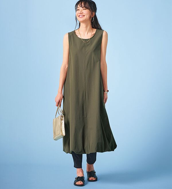 BELLUNA（ベルーナ）の「シャカシャカしづらいはっ水素材！バルーンワンピース（その他ワンピース）」｜詳細画像