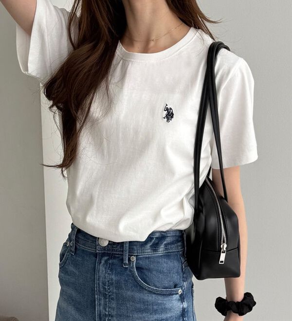 GeeRA（ジーラ）の「【ＵＳ．ＰＯＬＯ．ＡＳＳＮ】接触冷感ワンポイント刺繍Ｔシャツ（Tシャツ）」｜詳細画像