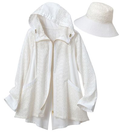 ルフラン（ルフラン）の「帽子付綿刺しゅう切替ブルゾン（ブルゾン）」