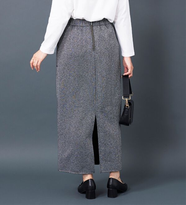 BELLUNA（ベルーナ）の「ラメ入り裏毛素材スカート（ロングスカート）」｜詳細画像