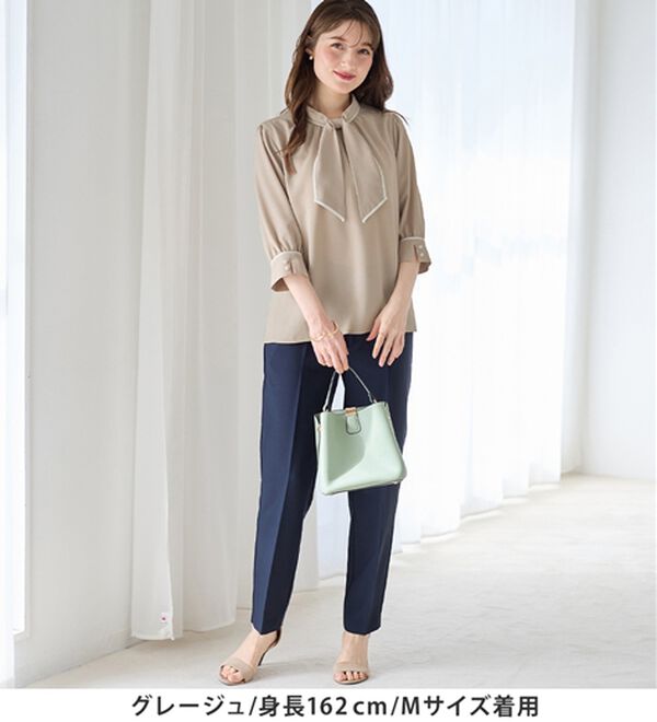 alotta（アロッタ）の「袖口パール6分袖ブラウス（ブラウス）」｜詳細画像