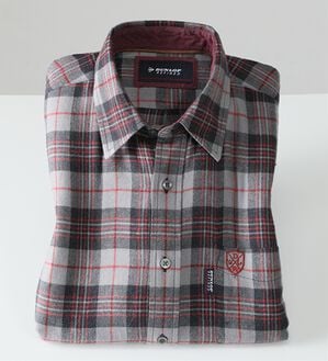 「＜ダンロップ・リファインド＞ぬくもりのウール入りシャツ（メンズシャツ）」｜ブラック系