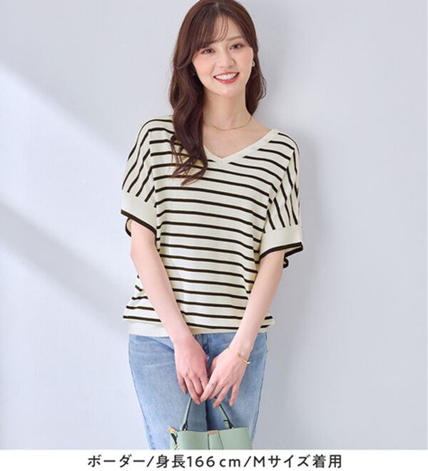 alotta（アロッタ）の「ゆるっと涼やかＶネックプルオーバー（ニット・セーター）」｜詳細画像