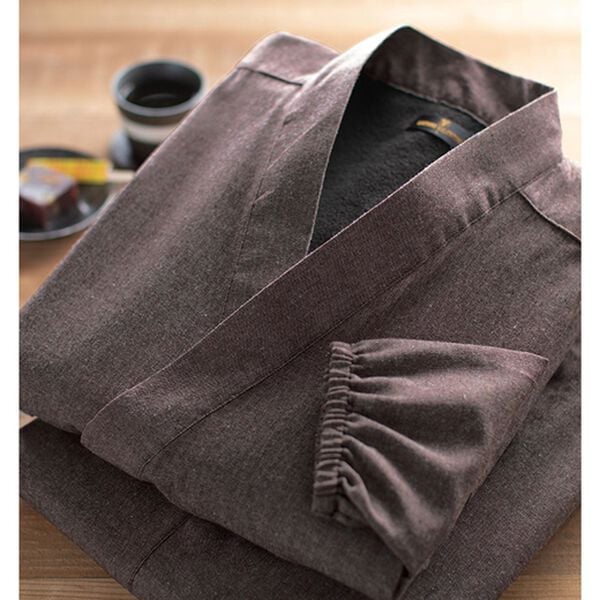 「【２着組】デニム調あたたか裏フリース作務衣（メンズ和装・浴衣・和装グッズ）」｜詳細画像