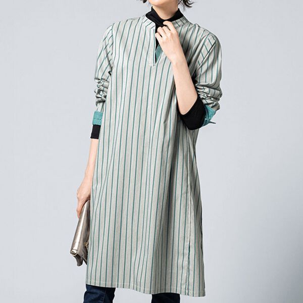 VINNO（ヴィノ）の「ＵＶカットコットンミックスストレッチワンピース（カットソーワンピース）」｜詳細画像