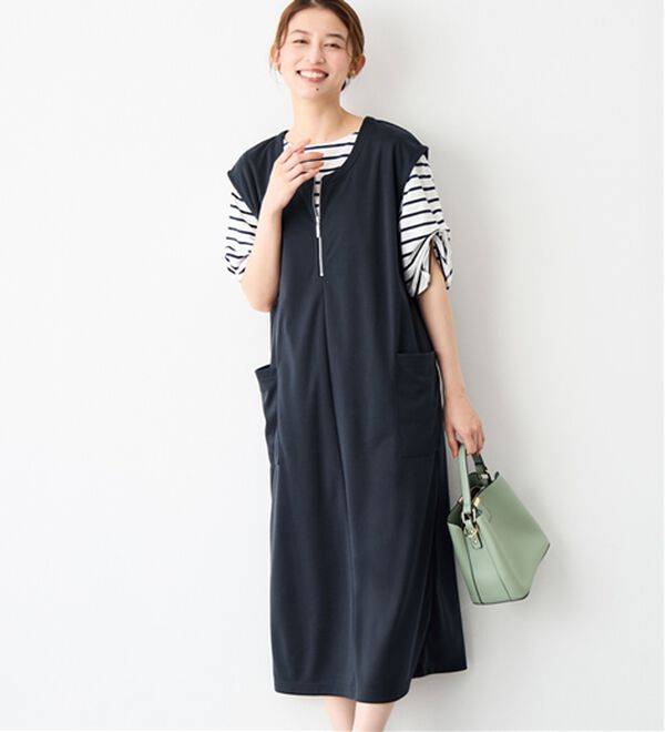 Viola e Viola（ヴィオラ エ ヴィオラ）の「なめらかポンチ　Iラインジャンスカ（ジャンパースカート）」｜詳細画像