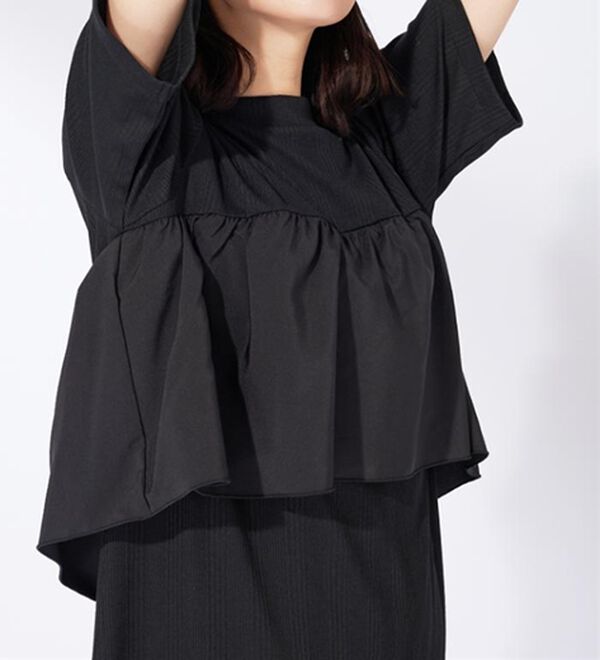 BELLUNA（ベルーナ）の「胸元フリルデザインワンピース（その他ワンピース）」｜詳細画像