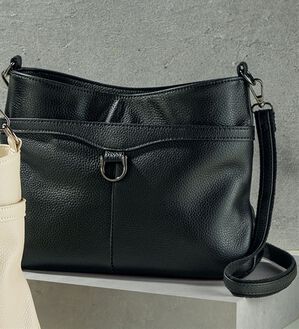 BELLUNA（ベルーナ）の「牛革デザイン２ＷＡＹ手提げ（ショルダーバッグ）」｜ブラック