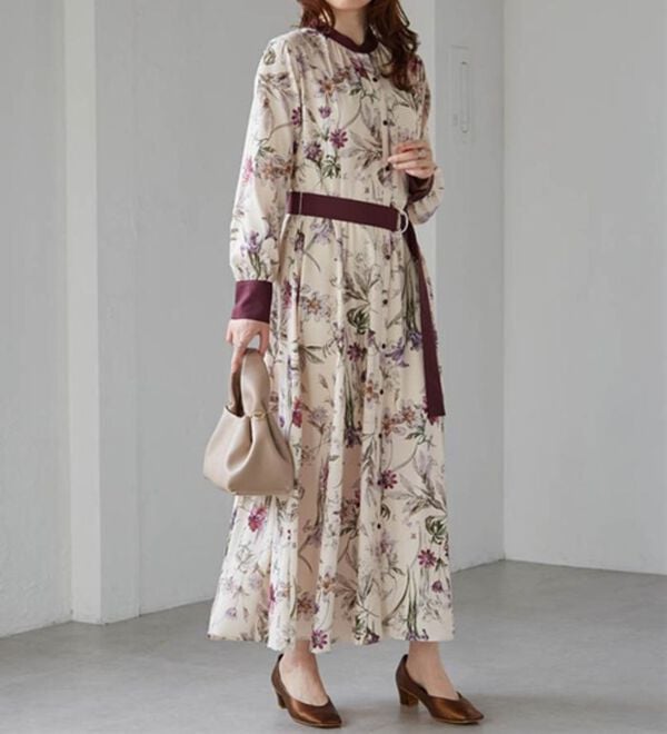 RANAN（ラナン）の「レトロフラワーシャツワンピース（プリントワンピース）」｜詳細画像