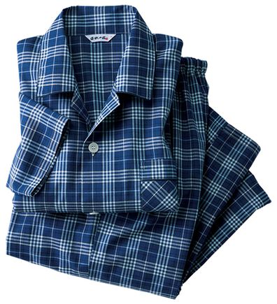 「日本製ひんやり綿１００％播州織パジャマ（メンズルームウェア）」