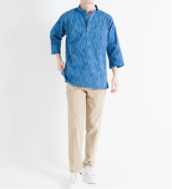 「ざっくり木綿のゆったりリラックスシャツ（メンズシャツ）」｜詳細画像