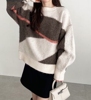 GeeRA（ジーラ）の「ニュアンス柄ジャカードニット（ニット・セーター）」｜アイボリー