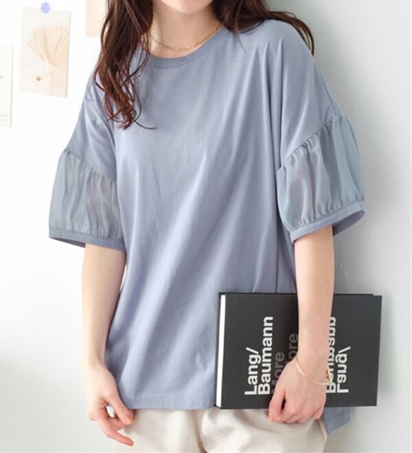 5つの機能付】ボリューム袖シフォン切替Tシャツ - ベルーナ【公式】