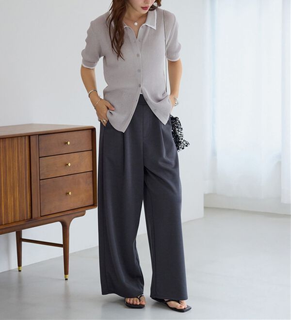 Viola e Viola（ヴィオラ エ ヴィオラ）の「アソートシアーリブニットポロシャツ（ポロシャツ）」｜詳細画像