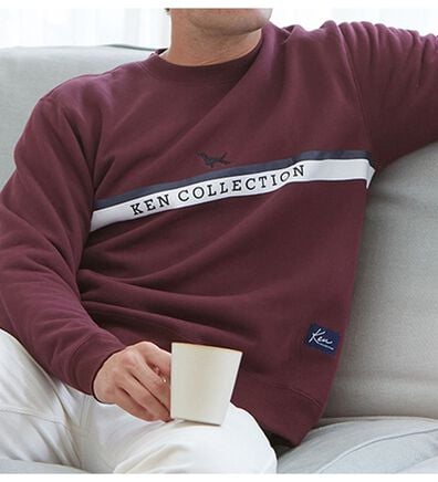 「＜ケン・コレクション＞刺しゅうデザインが魅力の裏ボアトレーナー（メンズトレーナー）」
