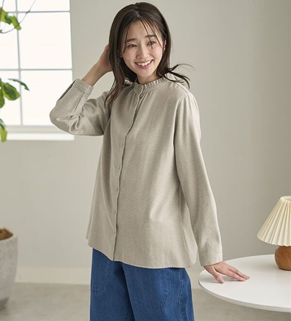 BELLUNA（ベルーナ）の「《ＨｕｇＲｅａｍコットン》フリル衿ブラウス（ブラウス）」｜詳細画像