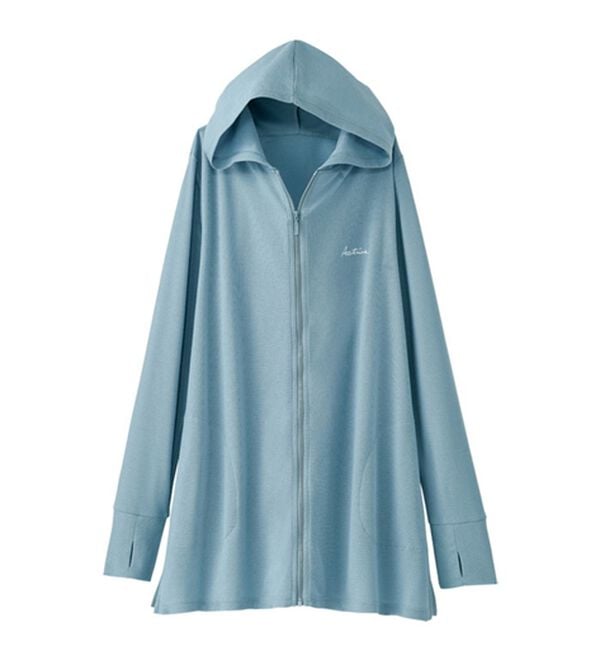 BELLUNA（ベルーナ）の「【２枚組】ＵＶ対策！手の甲まで隠せるかのこパーカー（パーカー）」｜詳細画像