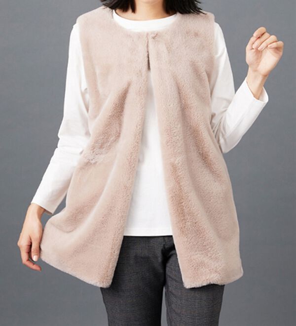 BELLUNA（ベルーナ）の「ホック付もこもこファーベスト（ベスト）」｜詳細画像